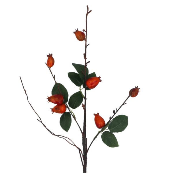 Orange Large Rosehip Spray, 64cm